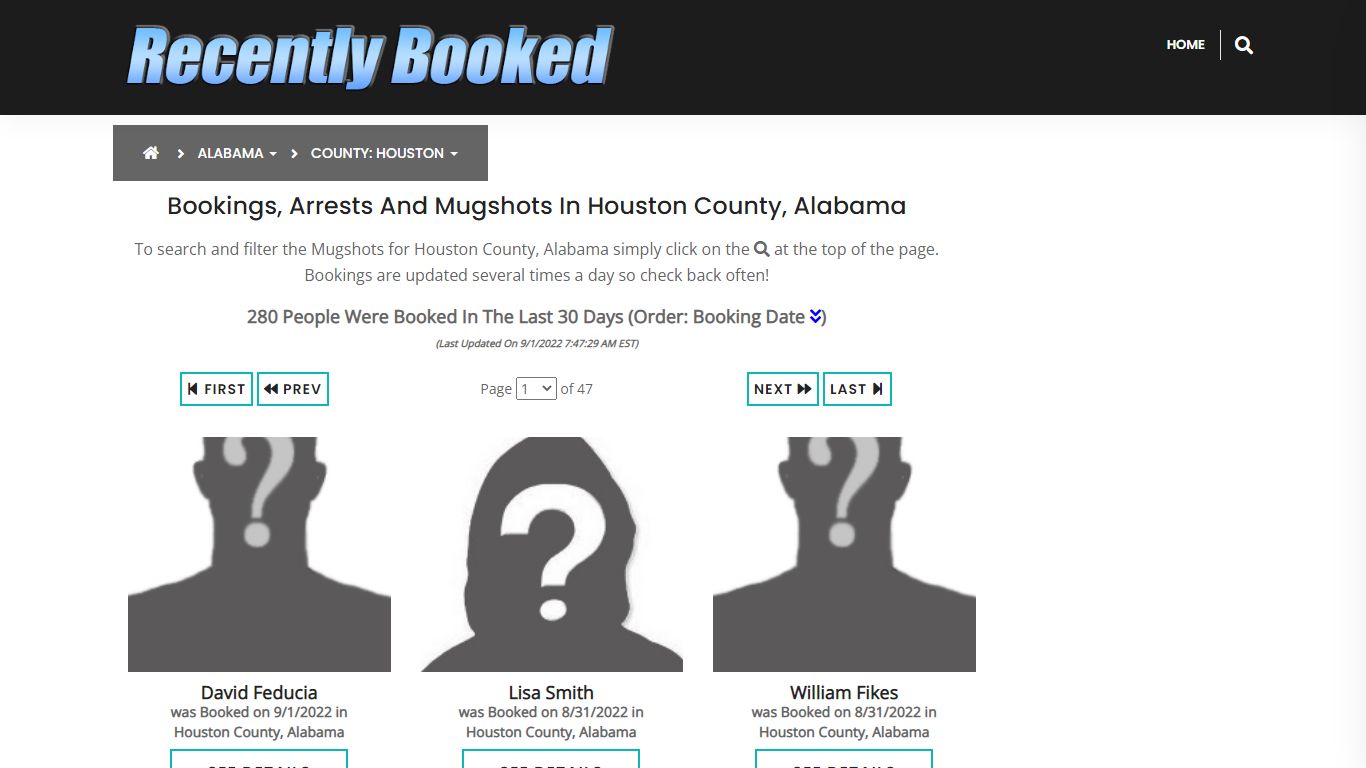 Bookings, Arrests and Mugshots in Houston County, Alabama